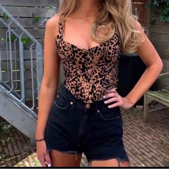 HOUSE OF CB JACQULINE LEOPARD CORSET TOP - Picture 2 of 7